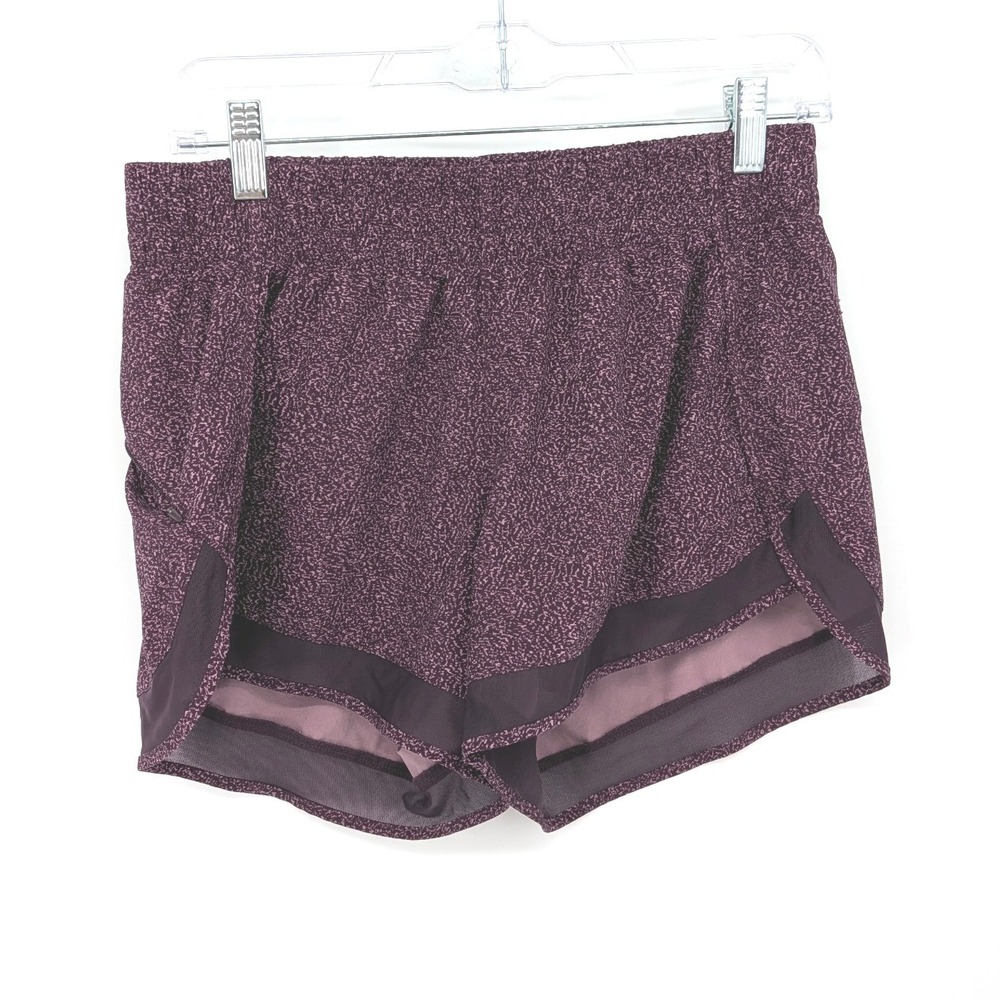 Athleta Mesh Racer Run Short Women Small Purple Athletic Workout 4 Inch Inseam